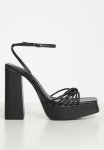 Boujee Block Heel - Black Grain Pu