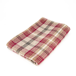 Pure Alpaca Checked Throw With Plum White & Navy 51 - Standard Edge Giftbox