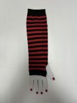Red And Black Striped Long Glove