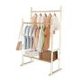 Woodly Modern Wooden Double Pole Clothing Rack