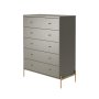 Designer Concepts Jasper Chest Of Drawers 94 Cm With 5 Drawers- Grey