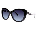 Wang Metallic Catlook Sunglasses For Women In Black - Black