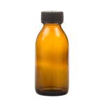100ML Amber Glass Generic Bottle With Screw Cap - Black 28 410