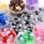 100/1000PCS 6 9MM Multi-color Oblate Acrylic Big Hole Abacus Shape Loose Beads For Diy Bracelet Necklace Phone Chain Beaded Deco