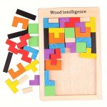 Wooden Blocks Puzzle: Brain Teasers Toy Tangram Jigsaw 3D Russian Blocks Game Stem Montessori Educational Gift Suitable For Ages