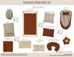 Cot Duvet Bedding Plain Rusty Beige Daisy Set