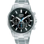 LORUS Gents Black Dial Chronograph Watch