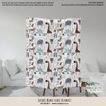 Personalised Fleece Blanket Safari Name Fleece Blanket