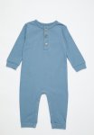 PoP Candy Half Button Romper - Light Blue