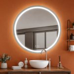 Mia Round 80CM Frontlit Cct LED Bathroom Mirror With Defogger