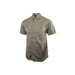Mens Plain Poplin S S Shirt - Olive