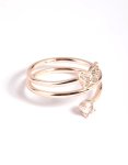 Rose Gold Butterfly Wrap Ring - M l