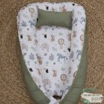 Baby Safe Nest Safe Sleeping Pod Dotty Safari Olive Green