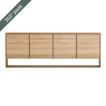 Oslo Vent 4 Door Sideboard - American Oak Clear Varnish
