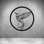 Sugarbird In Circle - Grey L 400 X H 400MM