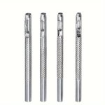 4PCS Leather Hole Punch Cutter 2.5MM-4MM Round Hollow Hole Punch Set Leather Working Tools Leather Craft Punch Tool Kit For Leat
