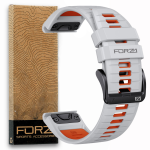 Elite 26MM Easyfit Two-tone Watch Strap - Garmin - Fog Grey orange