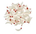 50PCS-1INCH Bass Fishing Worms Lures Silicone Soft Maggot Baits Bread Worm Fishing Lure 5 Color White