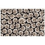 Brown Roses On Black Rectangle Tablecloth