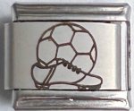 9MM Laser Italian Charm - Soccer