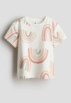 Printed T-Shirt - Natural White & Rainbows