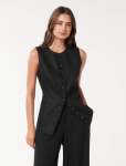 Cian Linen Waistcoat - 16 Black