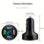 2024 120W Car Charger With 4 USB Ports Digital Display And Fast Charging Technology - Perfect For Charging Multiple Devices At T
