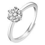 Sterling Silver S 925 Solitaire Design Moissanite Ring For Women