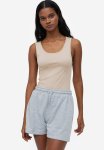 Ribbed Cotton Vest Top - Light Beige