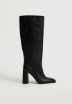 Mer Leather High Heel Boot - Black