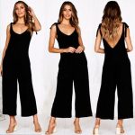Solid Loose Jumpsuit Black Small - The Purple Lovey