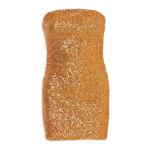 Goldair Gold Sequins Side Gauge Dress