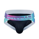 Jockmail Neon Retro Side Cut Brief - Black