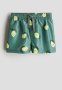 Patterned Swim Shorts - Green Lemons
