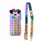 2 In 1 Silicone Pop-it Fidget Mickey Pencil Case Pouch With Shoulder Strap