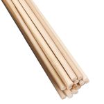 Queenbox 0.24X11.8IN Bamboo Dowel Rods 20PCS Round Unfinished Wooden Craft Sticks Garden Plant Stakes For Diy Model Building Cak