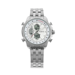 Men&apos S Silver Plated Sporty Multi Function Ana-digi Watch