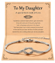 Love Knot Daughter Bracelet Silver Snake Chain With Gift Card