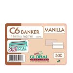 Global C6 Manilla S seal 500 BOX Envelopes 500BX