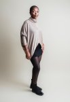 Polo Neck Top - Size 4 2XL 3XL Oatmeal