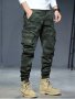 Camouflage Pattern Men's Fashion Cotton Comfy Cargo Pants With Multiple Pockets For Outdoor Street