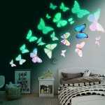 2 Packs Of 10 Pcs 20 Neon 3D Butterfly Glow In Dark Luminous Fluorescent