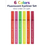 Neon Glow Liquid Eyeliner Set – 6 Piece Uv Face & Body Paint Sticks