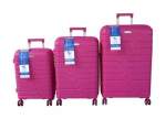 Smte Unbreakable Bright Pink Hardshell 3PIECE Spinner Luggage Set With Tsa Locks With Keychain