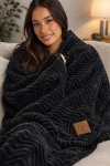 Pierre Cardin Geo Plush Fleece Throw XL 180CM X 200CM