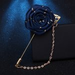 1PC Groom Best Man Wedding Corsage Host Brooch Fabric Handmade Rose Brooch Tassel Chain Dress Suit Accessories
