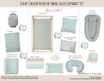 Cot Duvet Bedding Light Colour Blueish Small Ellie Elephant Set