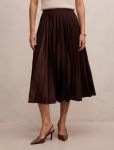 Danielle Pleated Midi Skirt - 16 Chocolate