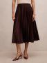 Danielle Pleated Midi Skirt - 16 / Chocolate