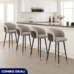 Modern Set Of 4 Grey Bar Chairs MWBCG05